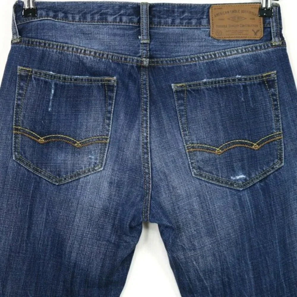 American‎ Eagle Slim Straight Jeans Destroyed Distressed 29 x 30